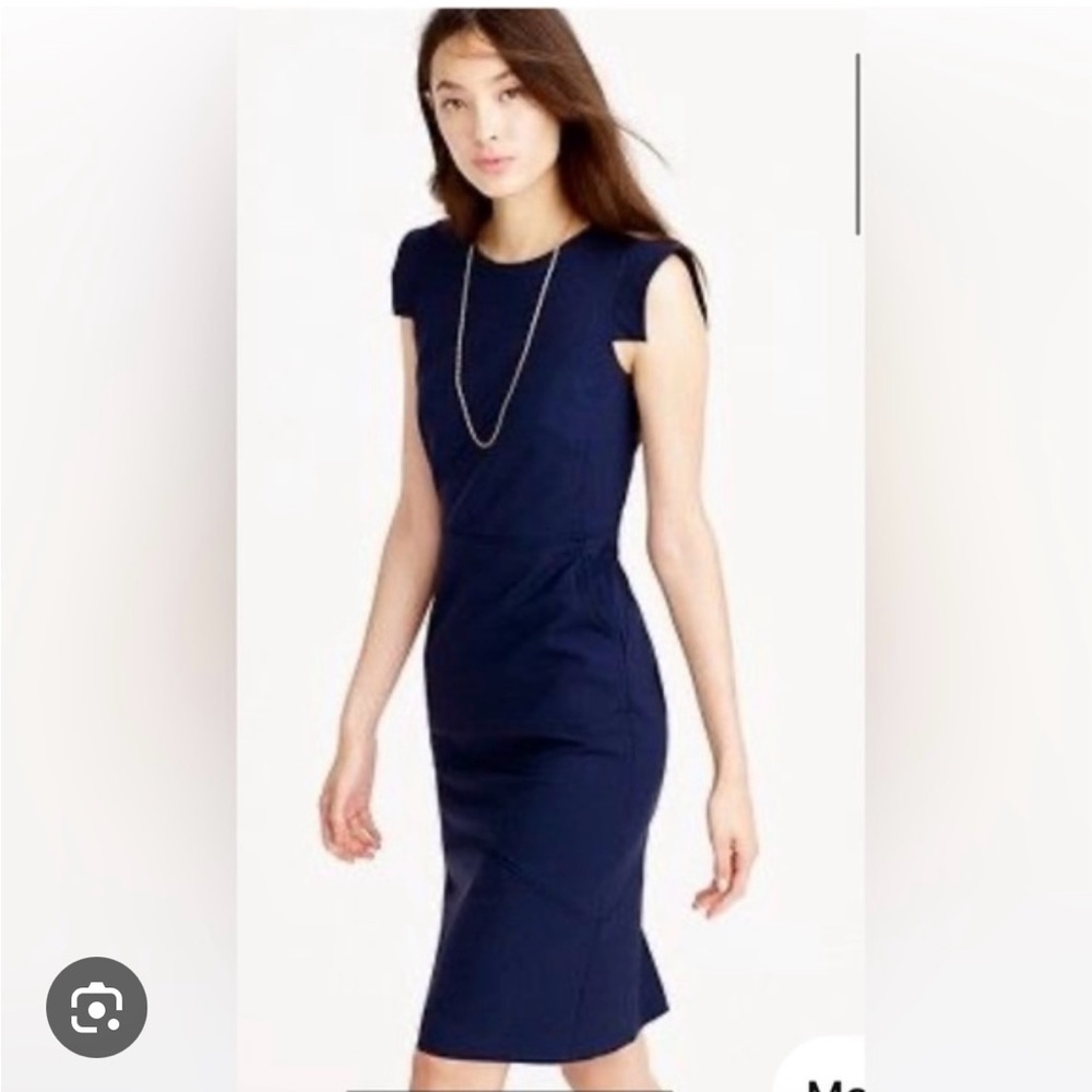 Navy Italian Wool Resume Dress by JCrew